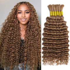 Human Braiding Hair for Boho Braids 150g 6 Bundles/Pack 20 Inch Deep Wave Bundles Human Hair Curly Boho Hair for Braiding 12A Bulk Braiding Hair Wet and Wavy Natural color