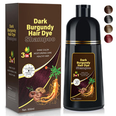 Black Hair Dye Shampoo Instant & Easy 3-in-1 Hair Color Solution for Men and Women - Herbal Formula, Ammonia-free, Lasts 30 Days - 16.90 oz