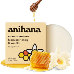 ANIHANA Shampoo Bar for Regular Normal Hair Clean Purifying Natural Healthy Look and Shine Paraben Free Manuka Honey and Almond 2.29 oz