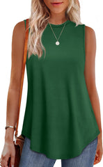 OFEEFAN High Neck Tank Tops for Women Loose Fit Sleeveless Top Summer Clothes Womens Tunic Tops to Wear with Leggings