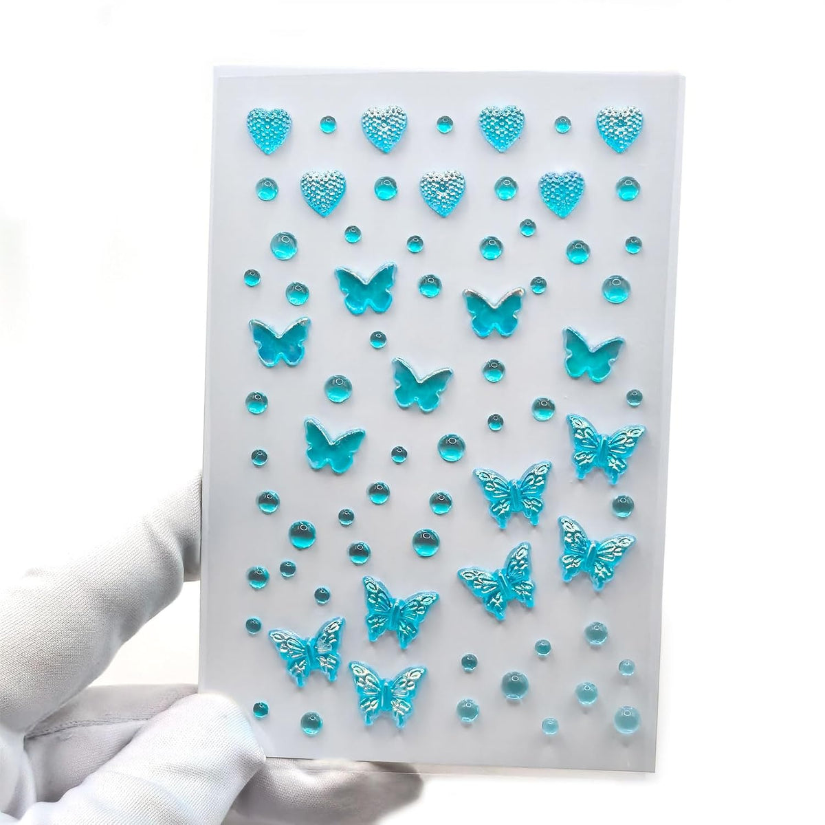 140 pcs Mermaid Face Gems & Seashell Rhinestones -Waterproof Self-Adhesive Face Jewels for Festival, Rave, Cosplay, Body Art (Pearl & Glitter) - Beach Party, Birthday, Carnival Makeup Accessories