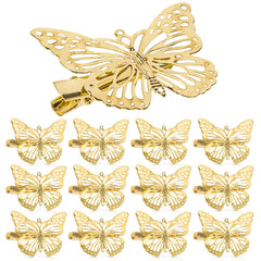 OBTANIM Butterfly Hair Clips, 12 Pcs Cute Metal Butterfly Hair Claw Pins Barrettes Accessories for Girls and Women (Silver)