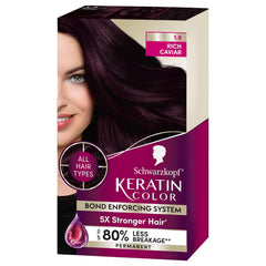 Schwarzkopf Keratin Color Permanent Hair Color, 1.8 Ruby Noir, 1 Application - Professionally Inspired Permanent Hair Dye, for up to 80% Less Breakage vs Untreated Hair and up to 100% Gray Coverage