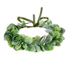 Artificial Green Leaf Crown Eucalyptus Flower Wreath Women Girls Bohemian Headpiece Floral Headband Photo Prop
