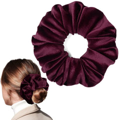 CEELGON Black Big Velvet Scrunchie 6.5 Inches Jumbo Scrunchies Hair Ties Oversized Ponytail Holder for Thick Curly Hair Extra Large Hair Accessories for Women (Black)