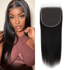 BEEOS 2x6 SKINLIKE Real HD Lace Closure, Straight Human Hair Bleached Knot Pre-Plucked 0.10mm Ultra-thin Invisible HD Lace Closure 14 Inch