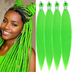Purple Braiding Hair Pre-Stretched Yaik Straight 4 Packs Colored Synthetic Long Purple Hair Extensions Crochet Braids 90g/Pack 26 Inch
