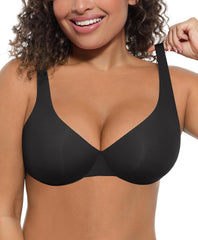 FeelinGirl Bras for Women Unlined No Padding Comfort Underwire Plus Size Full Coverage Seamless Plunge Everyday Bras
