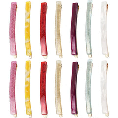 MIAO JIN 14 Pcs Hair Clips Bobby pins Acetate Barrettes Hair Accessories Fashion Geometric Bobby Hair Clips (7 Design)