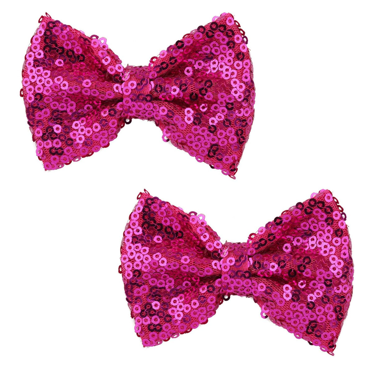 Love Fairy 3-Inch Glitter Bow Hairpin - Sparkling Sequin Bow Tie Hair Clip for Girls,Teens, and Women (Red)