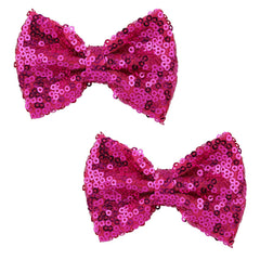 Love Fairy 3-Inch Glitter Bow Hairpin - Sparkling Sequin Bow Tie Hair Clip for Girls,Teens, and Women (Red)
