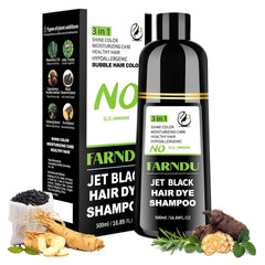 FARNDU Light Brown Hair Dye Shampoo 3 in 1 with Argan Oil – 10-15 Min Gray Coverage, Natural Instant Hair Color Shampoo for Women and Men, Long-Lasting Up to 6 Months