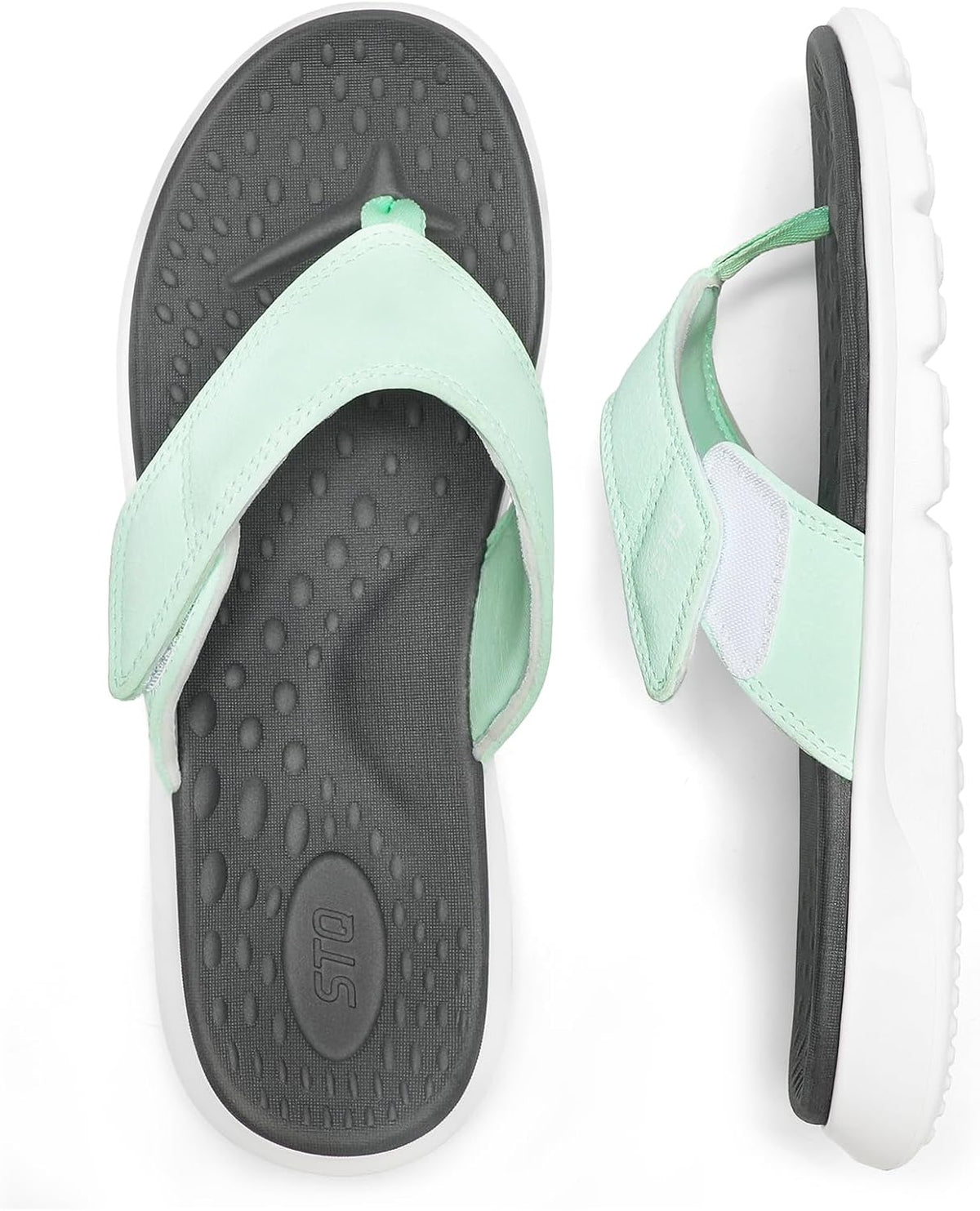 STQ Orthopedic Flip Flops for Women | Memory Foam Flip-flops for Plantar Fasciitis with Arch Support Pain Relief