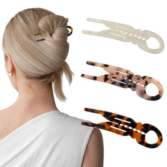 Sunolga 3 PCS Prestige French Hair Pins for Women, Lialys Hair Pins for Thin Thick Hair, Ergonomic Design Hair Accessories, Double-notch Locking Mechanism Anti-loosening Hairpins
