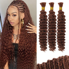 Human Braiding Hair for Boho Braids 160g 5 Bundles/Pack 18 Inch Curly Boho Hair for Braiding Knotless 12A Deep Wave Bulk Bohemian Natural Black
