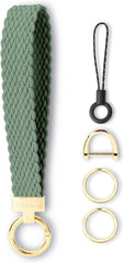 Keychain Wristlet, Stretchy Key Chain for Car Keys with 2 Keyrings and D ring, Cute Wrist Lanyard for Women Men
