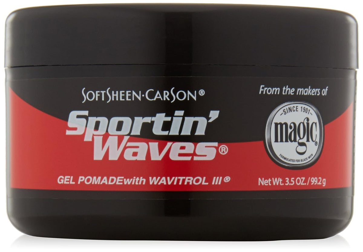 SoftSheen-Carson Sportin' Waves Gel Pomade with Wavitrol III, 3.5 oz