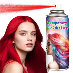 Red Hair Spray Color Temporary,One-time Use Washable Hair Dye,Cruelty-free Hair Spray with Protective Set for Christmas Halloween Cosplay,120ML (Red）