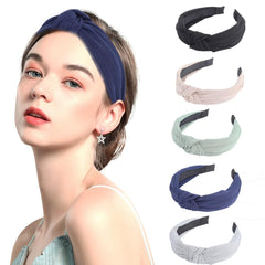 LOVNFC Womens Headbands, 6Pcs Knotted Head Bands No Slip Fashion for Girls Wide Top Knot Turban Velvet Hair Hoops