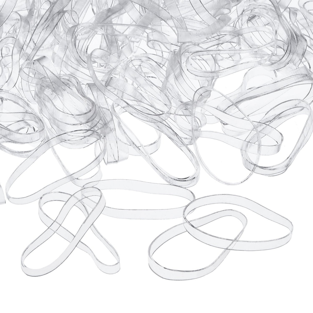 Eboot 500 Pcs Clear Hair Elastic Rubber Bands 3 mm Mini Rubber Bands, Easy Glide Hold Styling Small Hair Ties Ponytail Elastics Holders for Braids