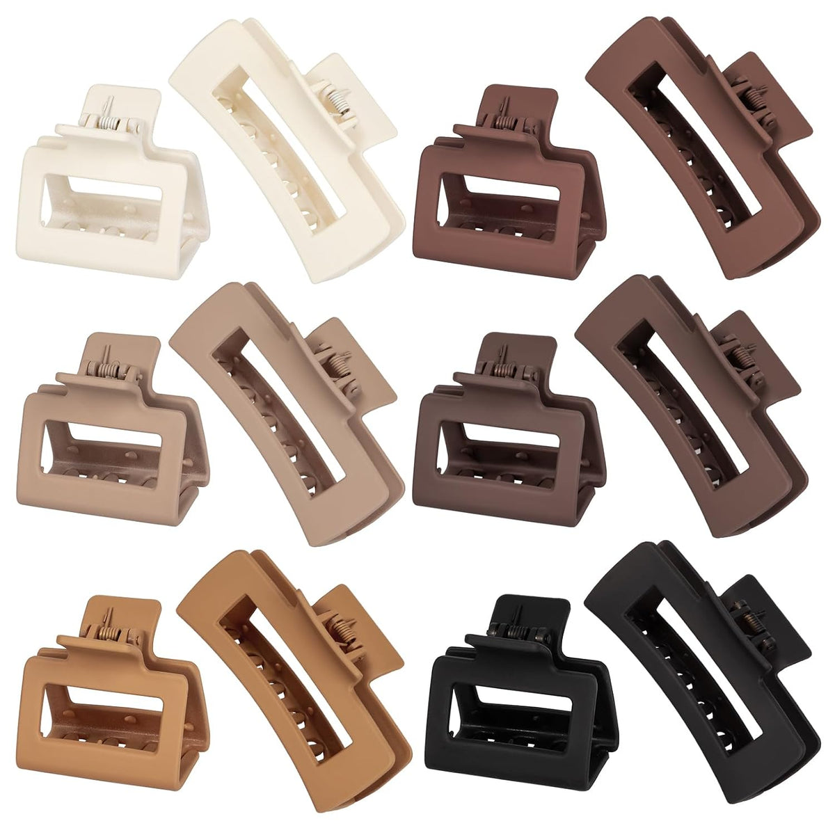 12 Pack 3.5" Medium Hair Claw Clips for Women Thick Thin Hair, Strong Hold Matte Banana Hair Clips