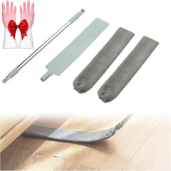 Bendable Microfiber Duster, 2025 Upgrade Retractable Gap Dust Cleaner, Flat Duster with Extension Pole with Bendable & Removable Head, for Home, Kitchen, Car & Hard-to-Reach Areas (2 Sets)