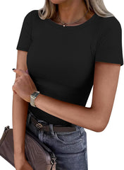 ATHMILE Womens Long Sleeve Crewneck Ribbed Tops Fall Fitted Stretch Casual Basic T Shirts 2025
