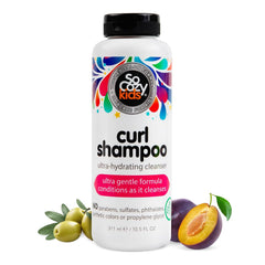 SO COZY Curl Shampoo for Kids Curly Hair (16 Fl Oz Pump) Gentle Hydrating Cleanser, Helps Improve Elasticity, Reduce Breakage & Frizz with Keratin, Plum Seed Oil & Olive Oil, Paraben & Sulfate-Free