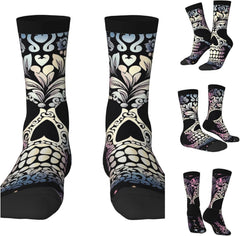 Cool Skull Crew Socks for Men Women Breathable Casual Athletic Ankle Socks Cushion Running Socks