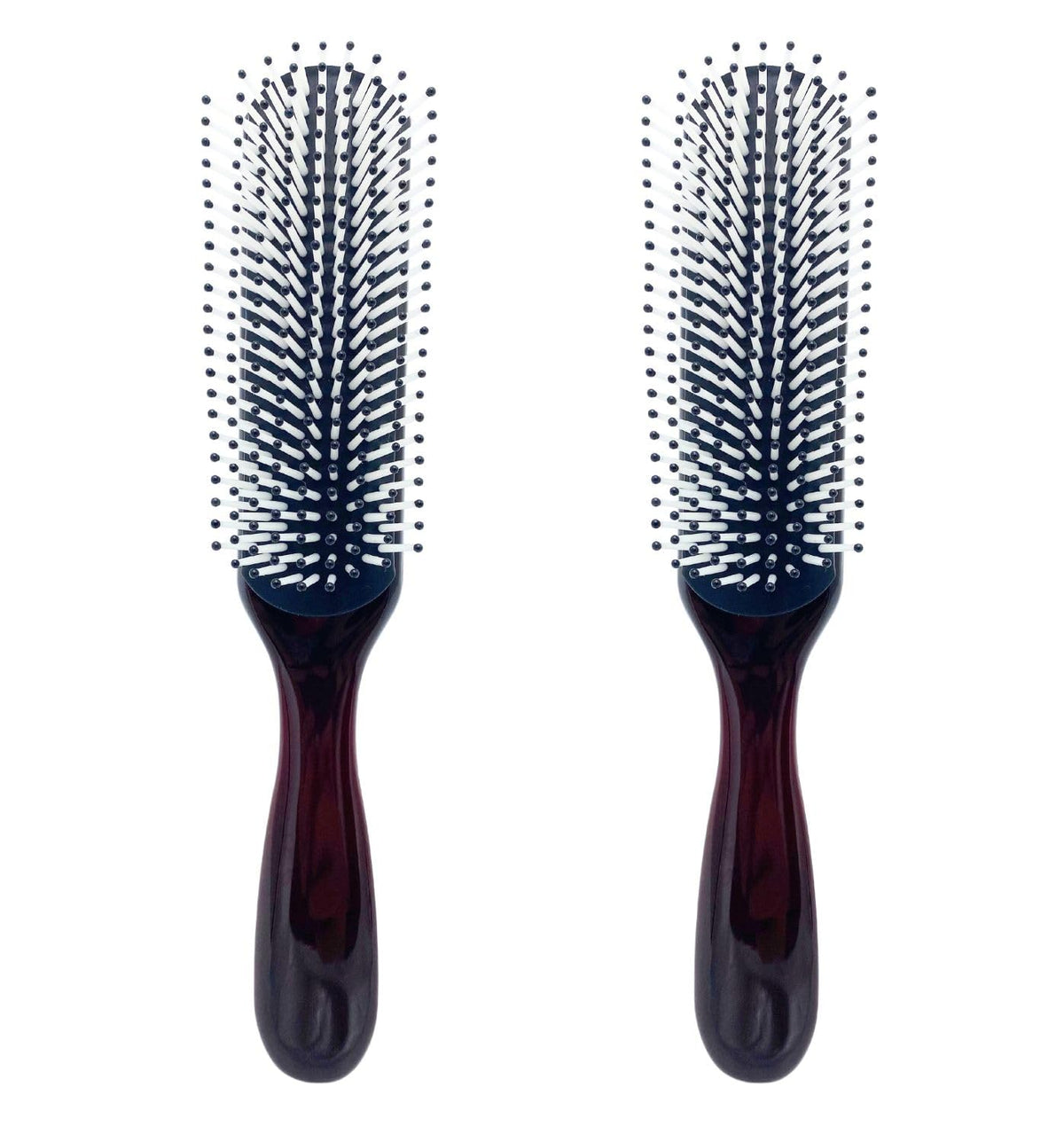 MDSTYLE Hair Brush for Curly, Thick, Wavy and Coily Hair - Curl Defining, Detangling, Styling, Blowdrying, Shaping - 9 Row Detangler Brush for Women and Men - Dry or Wet (Black Small 1pc)