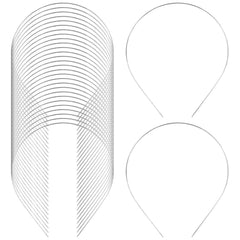 Lawie 30 Pack Bulk 1.2MM Silver Thin Plain Blank Hard Wire Round Base Metal Headbands Skinny Men Hair Bands Clasps Tiara Crown Hair Holder DIY Arts and Crafting Headpiece Accessories for Women