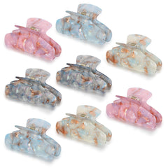 8 Pcs Large Acrylic Hair Claw Clips for Women Non-slip Strong Hold Hair Jaw Clamps for Thick Thin Hair Cute Stylish French Hair Accessories