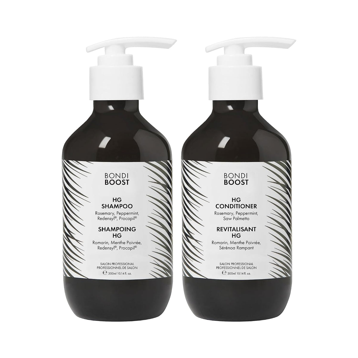 BondiBoost HG Anti-Thinning Shampoo Conditioner Set [16.90 fl oz each], Clinically Tested to Promote Fuller + Thicker-Looking Hair for Women & Men, Procapil, Redensyl & Rosemary Formula, Sulfate-Free
