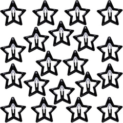 20 PCS Cute Star Hair Clips for Women, Black Metal Star Hair Snap Barrettes, Non Slip Hair Accessories for Women for Daily Use, Parties (1.18 x 1.18 inch)