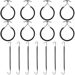 Hotop 15 Pieces Elastic Hook Hair Tie Styling Ponytail Holder Hooks Cord for Curly Long Hair(Black)