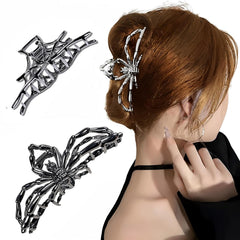 2 Pcs Halloween Spider Hair Clips Claw Clips for Women & Girls, Large Non-Slip Hair Clips for Thick Long Hair, Spooky Barrette Hair Accessories for Halloween Christmas Party Gifts