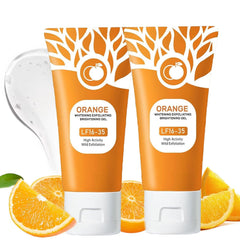 Orange Exfoliating Gel Scrub, Deep Cleansing Moisturizing Scrub with Enzymes, Purifying Exfoliating Gel for Face & Body, Facial Exfoliator Cleanser to Remove Blackheads (1PC, 1)