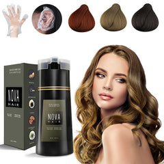 Dye Shampoo,Nova Hair Instant Dye Shampoo,Nova Hair Dye Shampoo 3 in 1, for Men & Women (Black)