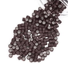 Vlasy 200Pcs Nano Ring Beads Silicone Lined Beads for Nano Ring Human Hair Extensions 5 Color Optional (Brown)