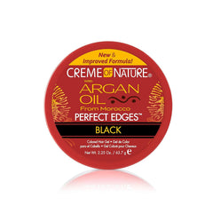 Creme of Nature with Argan Oil From Morocco Perfect Edges Hair Gel, 24 Hour Hold with Moisture and Exotic Shine, Dark Brown, 2.25 Oz (Pack of 1)