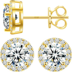Jewelry Moissanite Stud Earrings, S925 Sterling Silver Unisex Earring, Gold/Silver Earrings For Men Women Gift