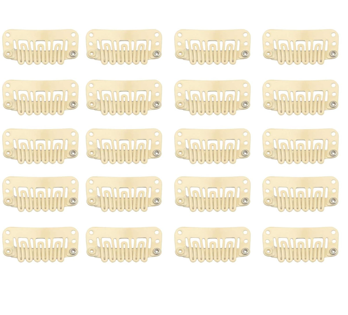 30pcs Hair Extension Clips U-Shape Stainless Steel Snap Clips for Wigs and Hair Extensions and Hairpieces, 30 Assorted Sewing Needles and 2 Rolls Thread (Light Brown)