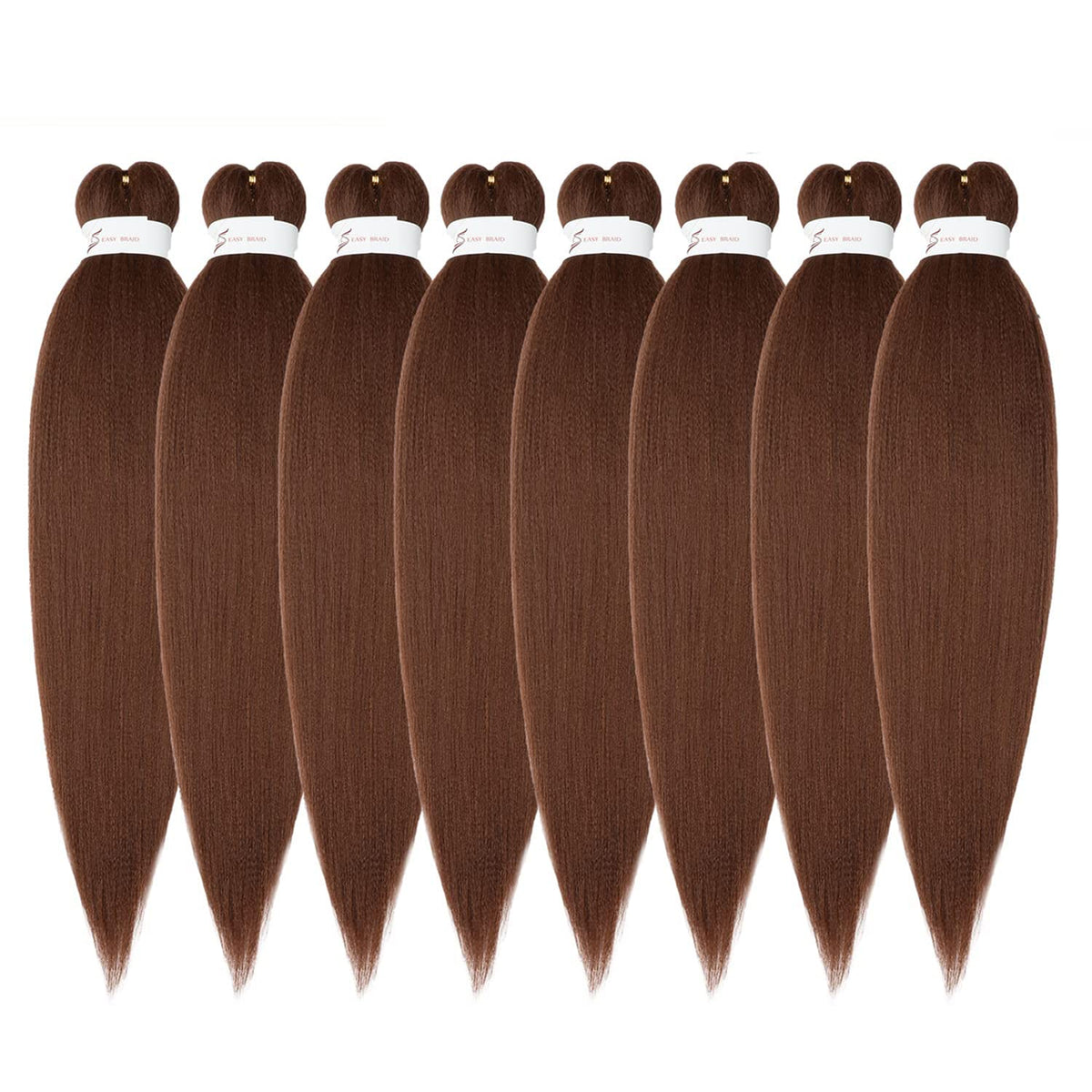 Braiding Hair Pre Stretched 24 Inch 8 Packs Ombre Braiding Hair Professional Soft Yaki Texture, Hot Water Setting Hair Extensions for Braids (24in,1B/30)