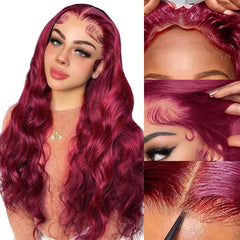 Highlight Ombre Lace Front Wig Human Hair 200% Density Highlight Wig Human Hair 13x4 Ombre Body Wave Honey Blonde Wig 28 Inch Pre Plucked With Baby Hair