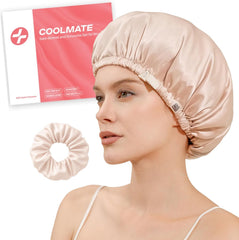 CoolMate Adjustable Satin Silk Bonnet for Sleeping Women, Tie Double Lined Silk Bonnet for Women Long Hair