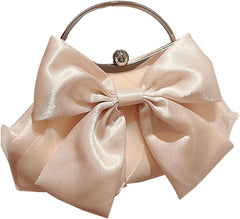 Verdusa Women's Bowknot Evening Bag Ruched Clutch Purse Party Handbag with Chain Strap