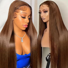 Cypha Ombre Lace Front Wig Human Hair Honey Blonde 13x4 HD Straight Lace Front Wigs 180% Density 4/27 Colored Highlight HD Lace Frontal Wigs For Women Glueless Pre Plucked with Baby Hair 30inch
