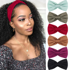 Kachanaa 8 Pack Wide Non-Slip Boho Women's Headband - Elastic Large African Turban Headwrap Ideal for Yoga,Workouts,Running - Non-Slip Design for Women