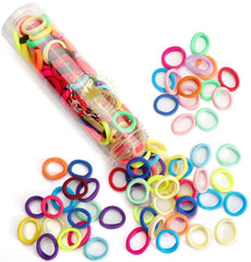 Brown Cotton Hair Ties - 100PCS Seamless Thick Elastic Ponytail Holders, No Crease, No Damage for Women, Kids, and Babies