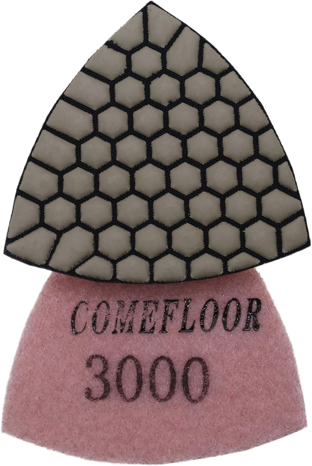 Diamond Triangle Polishing Pad, 80mm Resin Bond Hook and Loop Backing Pad for Granite Concrete Marble Stone, Grit 3000, 7PCS